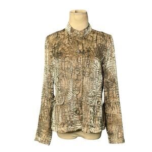 Chico's Animal Print Light Button Jacket size 2 - M